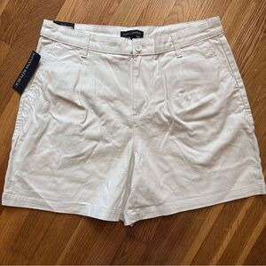 Banana Republic Women’s Size 12 Tan High-Rise Pleated Bermuda Shorts NWT Casual